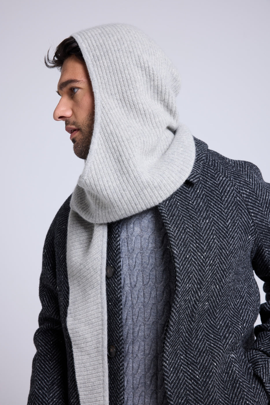 Unisex Angel Hood Scarf - Light Grey