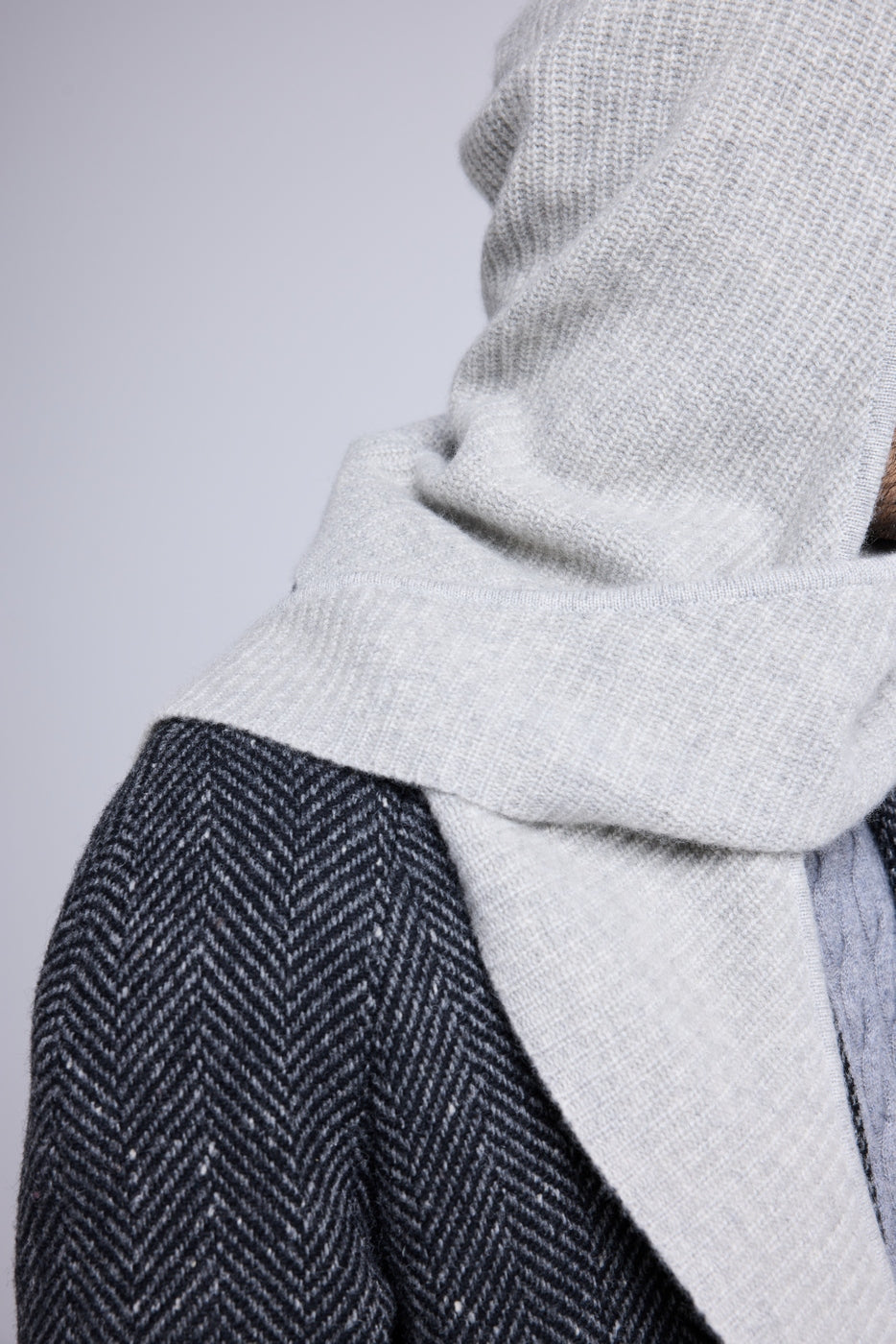 Unisex Angel Hood Scarf - Light Grey
