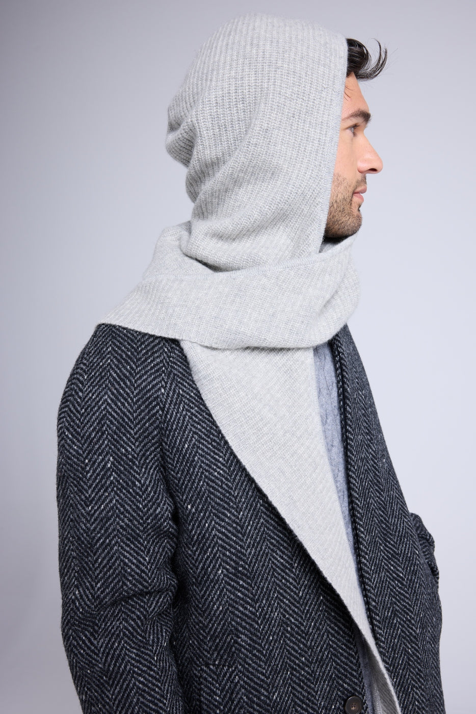 Unisex Angel Hood Scarf - Light Grey