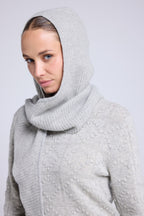 Unisex Angel Hood Scarf - Light Grey