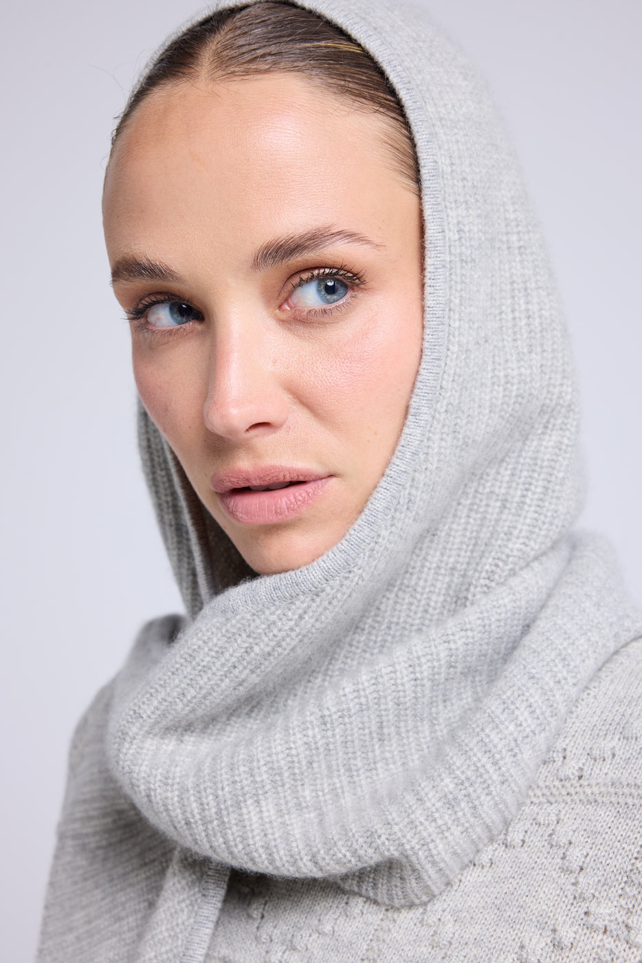 Unisex Angel Hood Scarf - Light Grey
