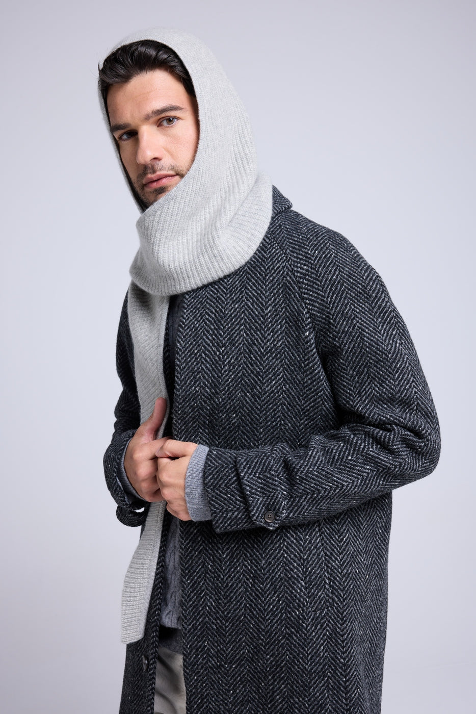 Unisex Angel Hood Scarf - Light Grey