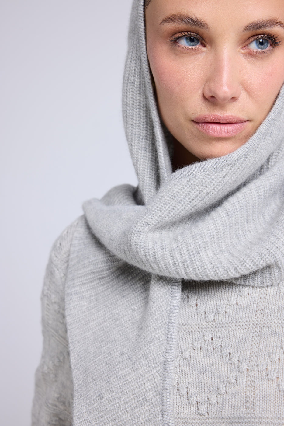 Unisex Angel Hood Scarf - Light Grey