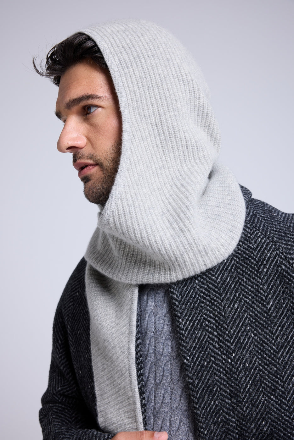 Unisex Angel Hood Scarf - Light Grey