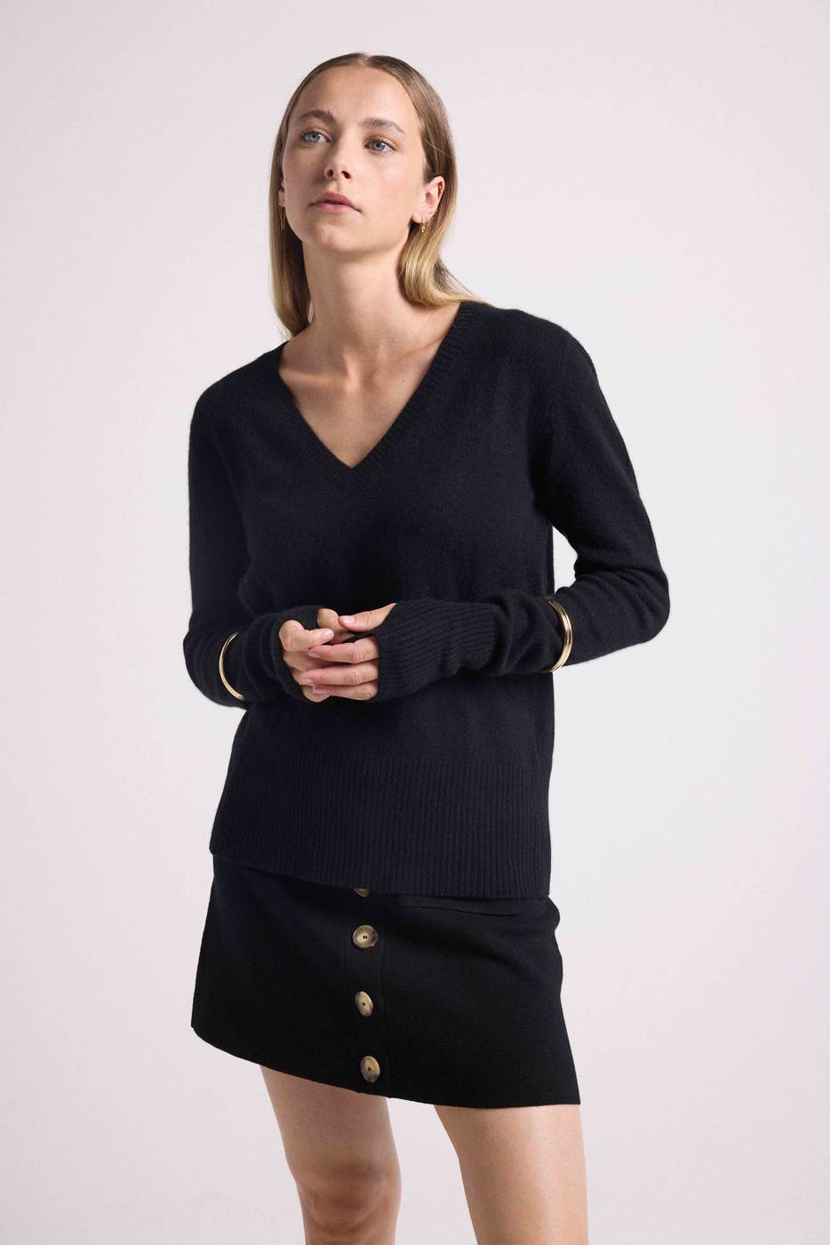 Jersey con mitones Anna - Negro