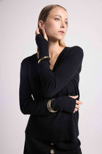 Jersey con mitones Anna - Negro