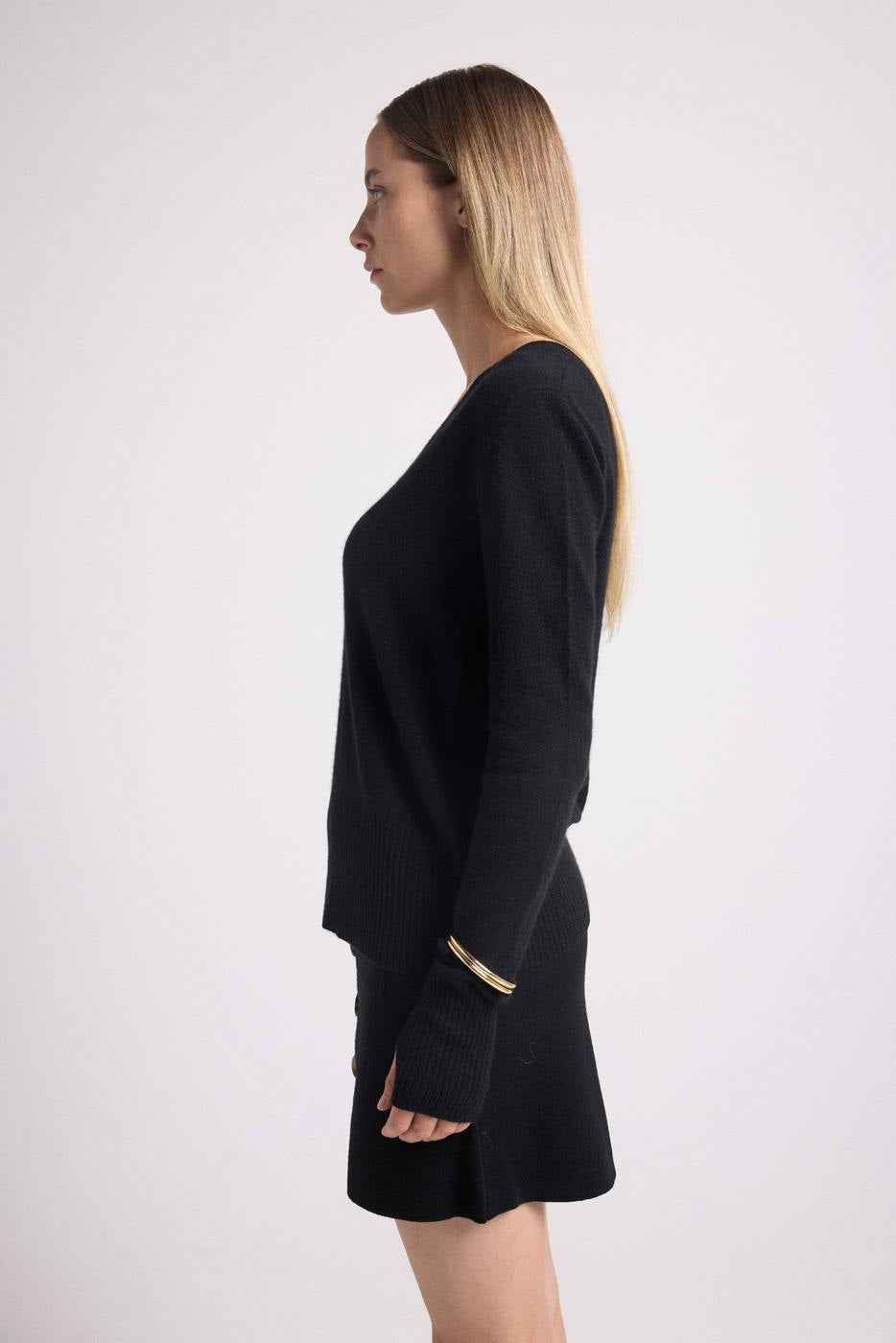 Jersey con mitones Anna - Negro