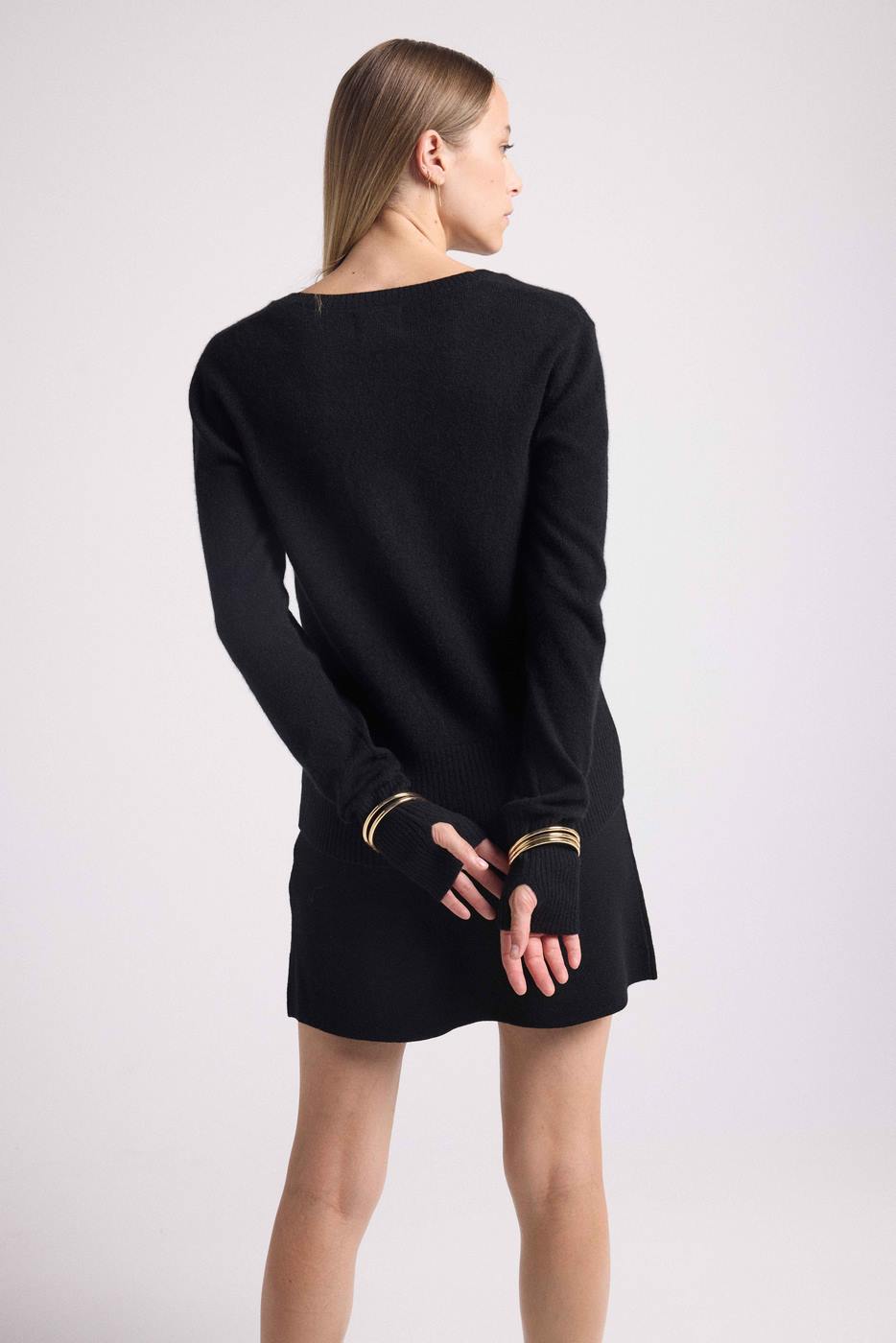 Jersey con mitones Anna - Negro