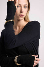 Jersey con mitones Anna - Negro