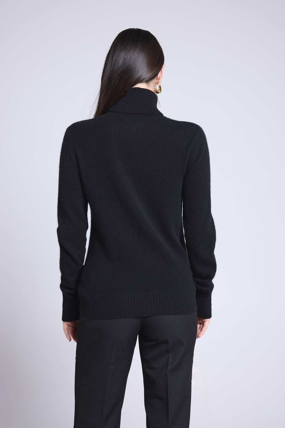 Pull Col Roule Cœur Broderie Anny - Noir Rouge - Femme