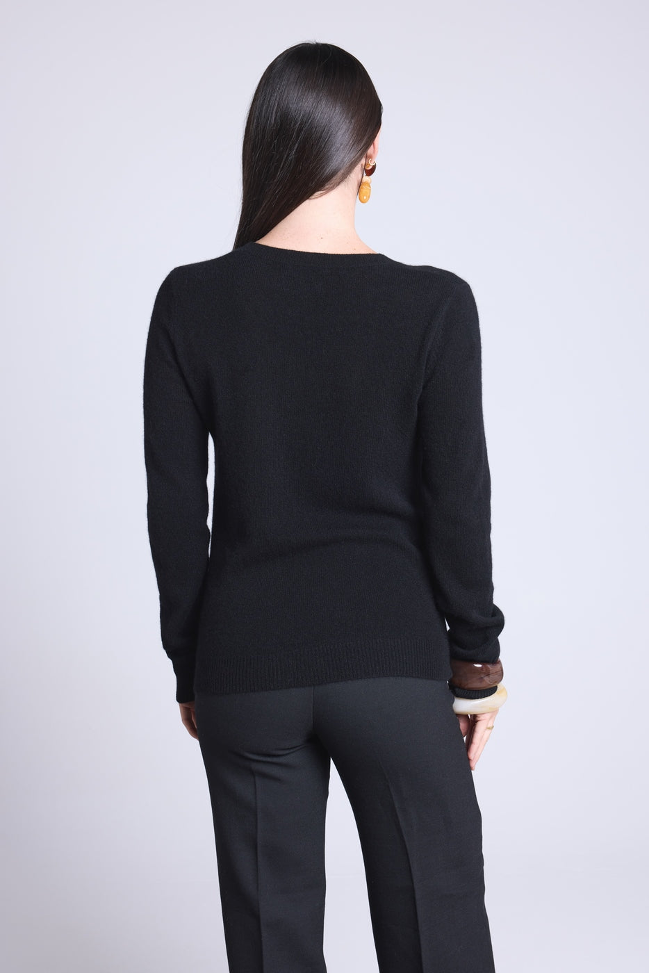 Jersey de cuello redondo con corazón bordado Anubis - Negro bandana negro blanco - Mujer