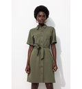 Mujer Vestido camisero Leopardo Color Caqui Oscuro
