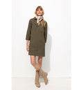 Robe Col Vareuse Léopard - Kaki Uni Fonce