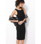 Women's Jersey Tank Dress - Plain Dark Black