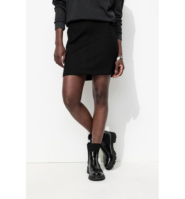 Women's Trapeze Mini Skirt - Plain Dark Black