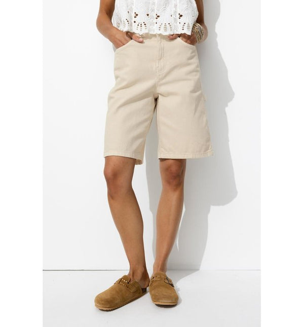 Women's Denim Bermuda Shorts - Natural Plain Light