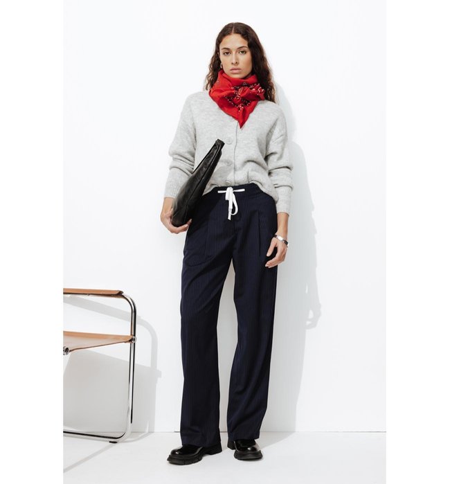 Mujer Pantalón ancho con cordón - Multicolor A rayas