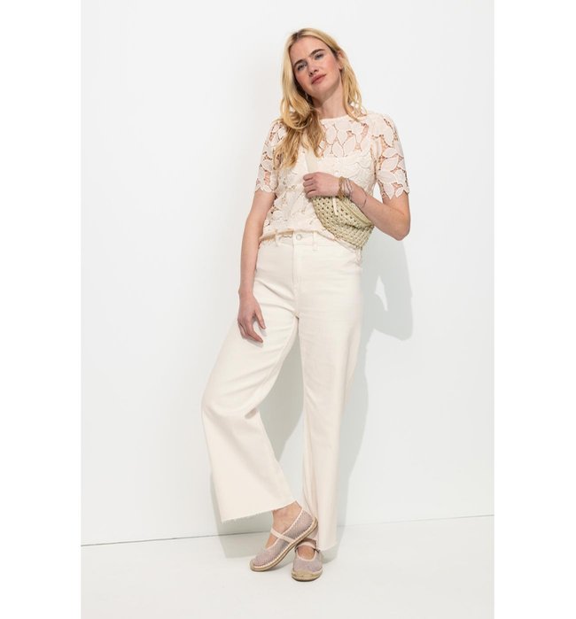 Vaqueros de pierna ancha para mujer Hector - Natural Plain Light