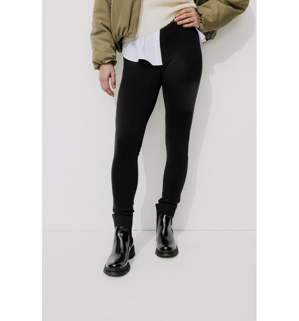 Leggings D'hiver Femme - Noir Uni Fonce