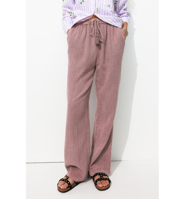 Cotton Gauze Pants - Plain Purple