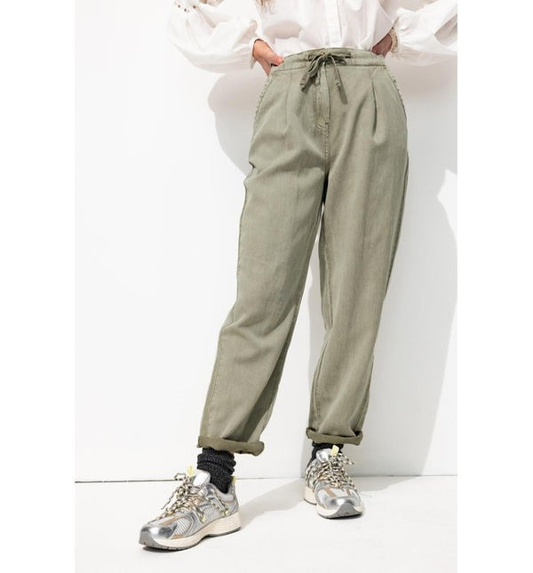 Lyocell Chino Pants - Plain Light Khaki