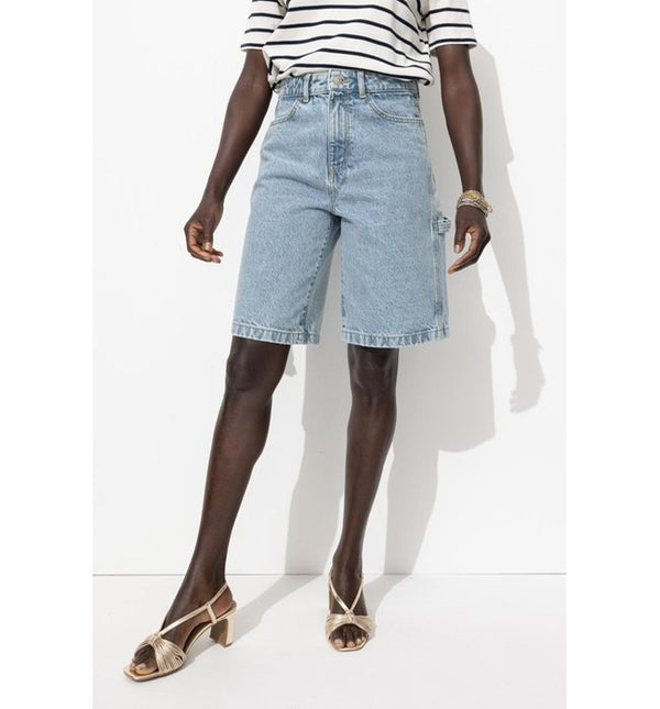 Women's Denim Bermuda Shorts - Plain Light Jeans
