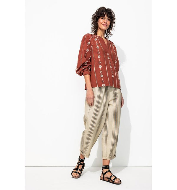 Mujer Pantalones Cortos A Rayas Estampado Multicolor