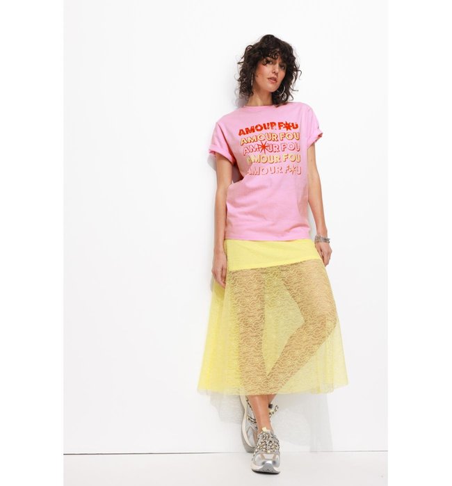 Camiseta Mujer Mensaje Estampado Rosa
