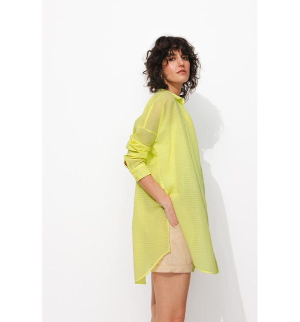 Women's Oversized Lightweight Shirt - Solid Yellow