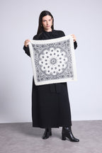Echarpe Bandana Couronne Apache - Blanc Noir - Mixte