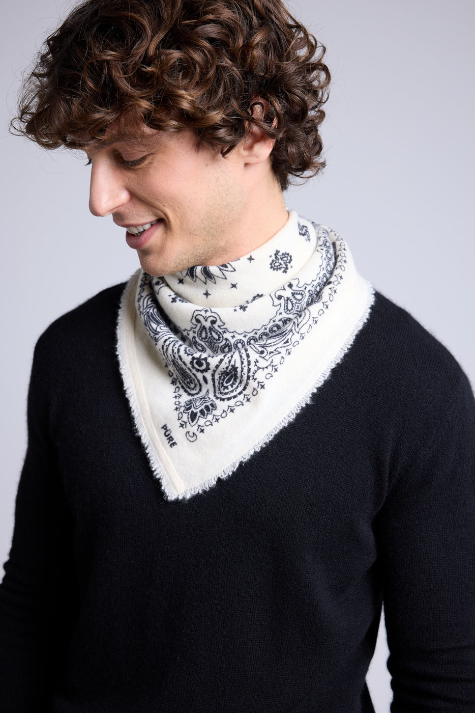 Echarpe Bandana Couronne Apache - Blanc Noir - Mixte