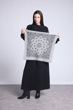 Echarpe Bandana Couronne Apache - Gris Blanc Noir - Mixte