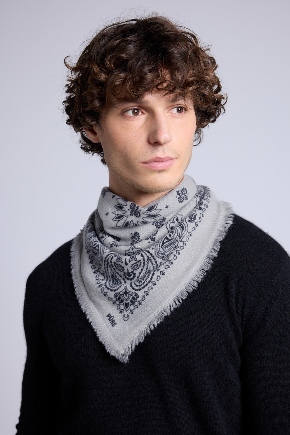 Echarpe Bandana Couronne Apache - Gris Blanc Noir - Mixte