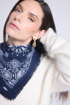 Echarpe Bandana Couronne Apache - Bleu Marine Blanc - Mixte
