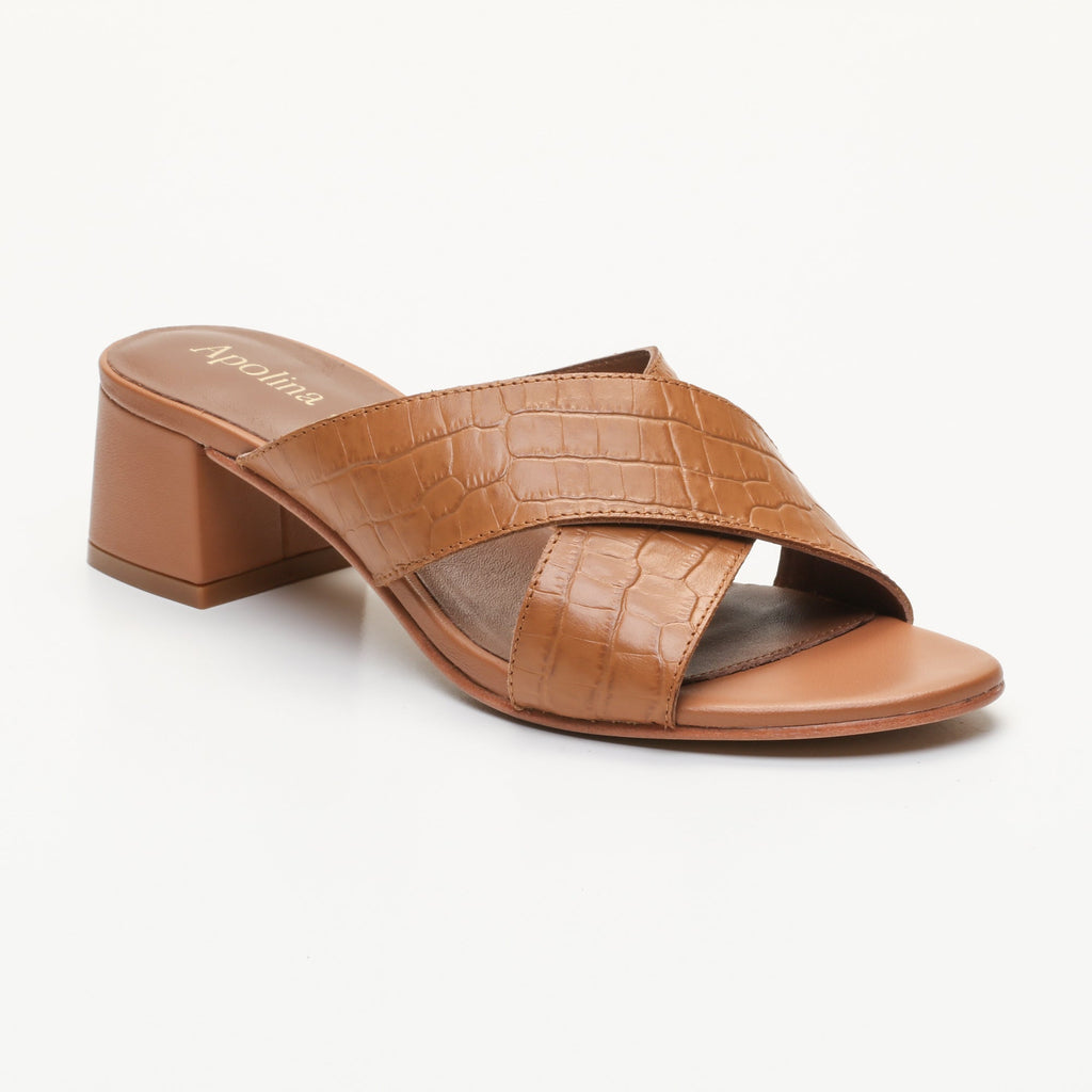 Apolina - Mules A Talon Baudi - Marron