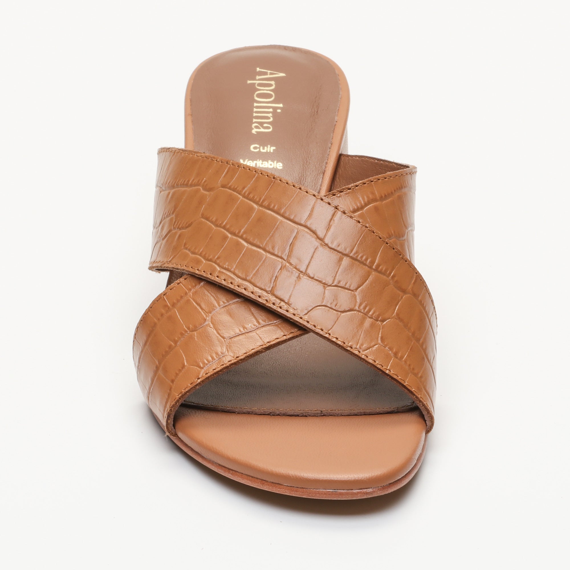 Apolina - Mules A Talon Baudi - Marron
