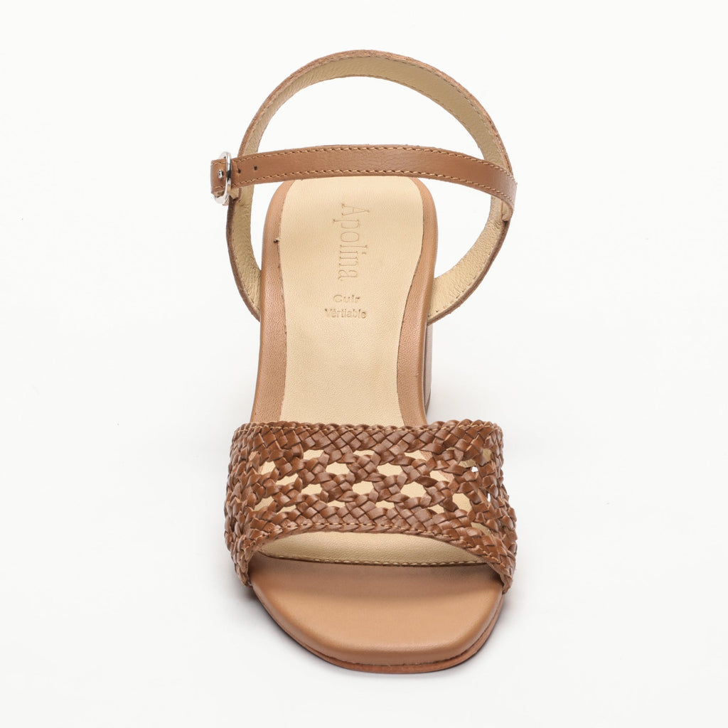 Apolina - Sandalias Romane Tacón - Marrón
