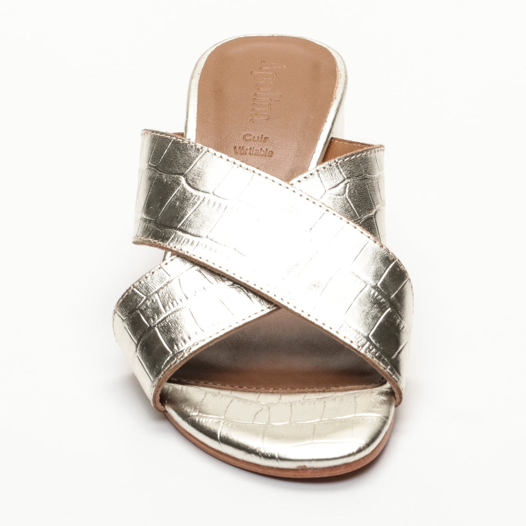 Apolina - Baudi Heeled Mules - Gold