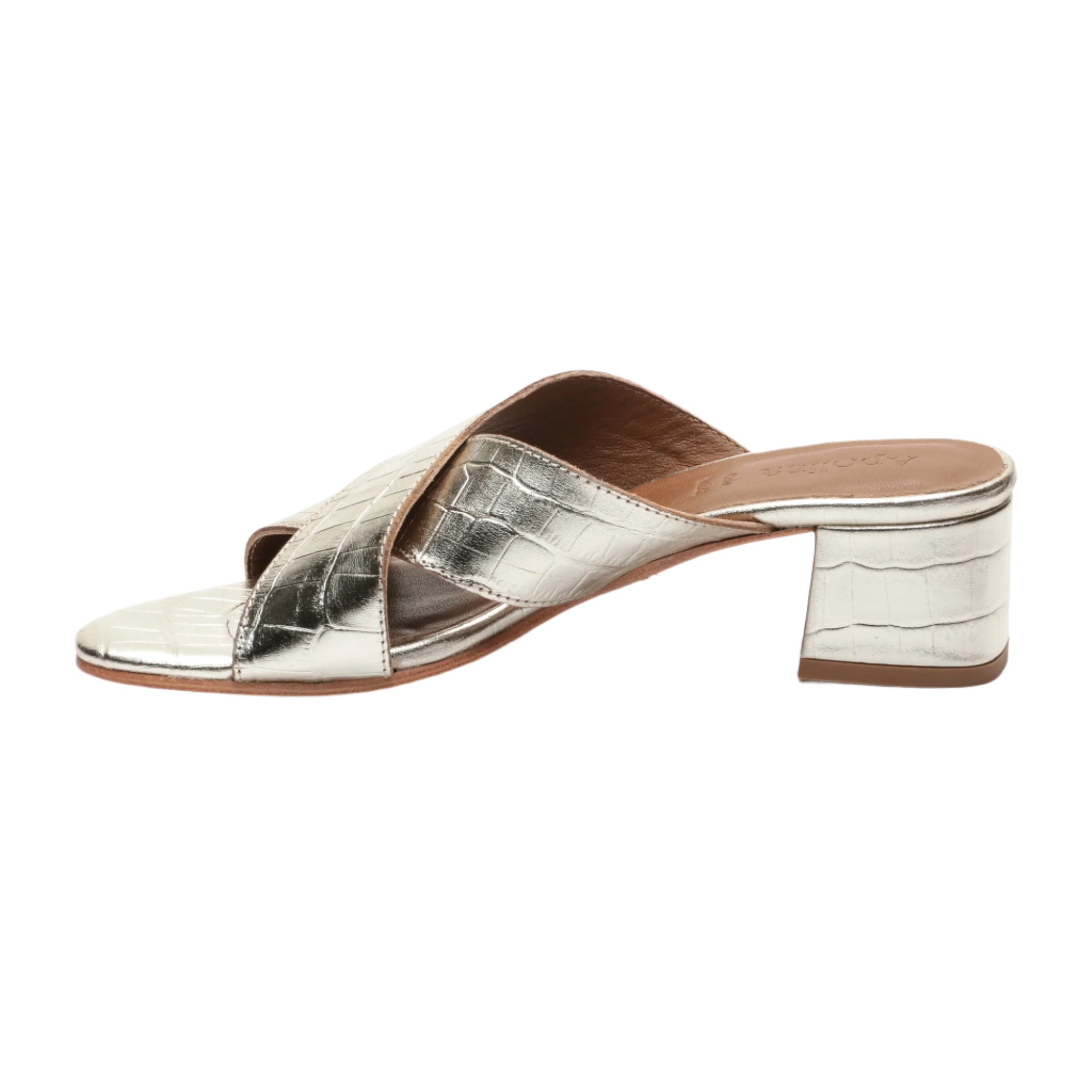 Apolina - Baudi Heeled Mules - Gold