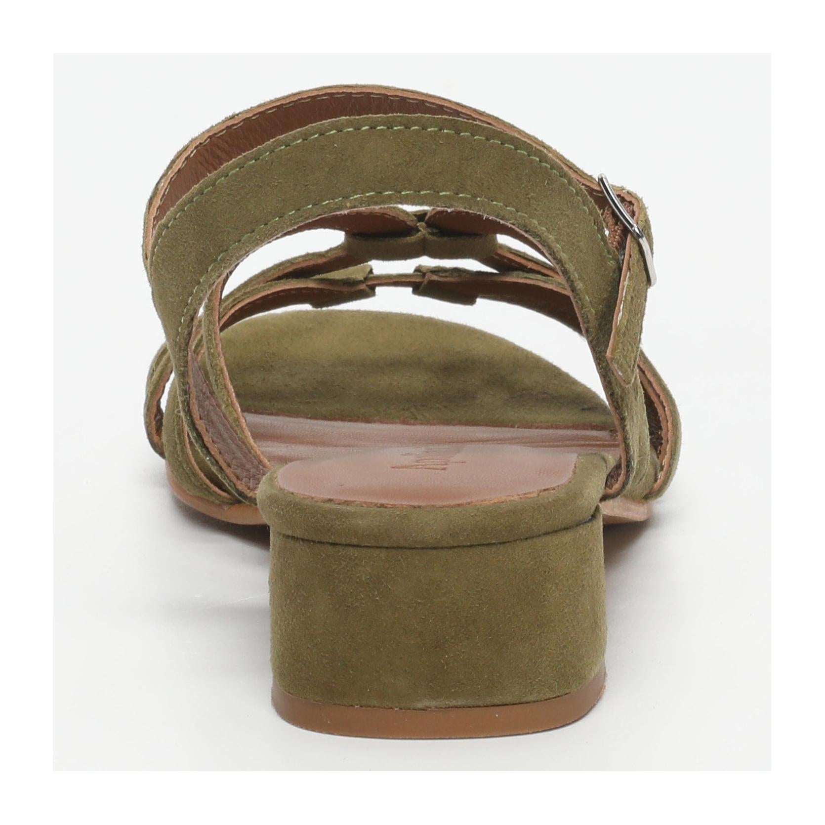 Korcula Low-Heeled Sandals - Green