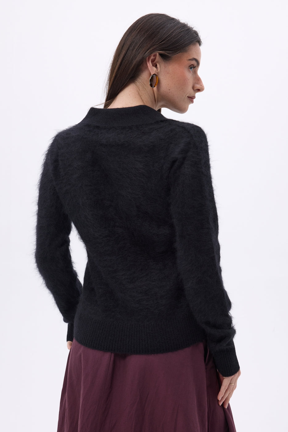 Polo – Cachemire Brossé Arielle - Noir - Femme