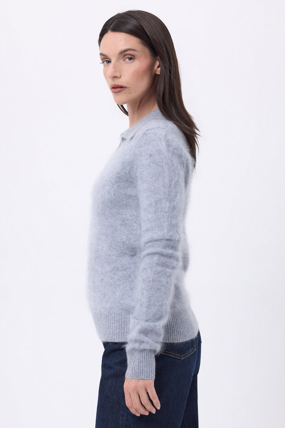 Polo – Cachemira cepillada Arielle - Gris claro - Mujer