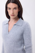 Polo – Cachemira cepillada Arielle - Gris claro - Mujer