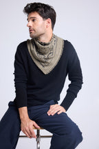 Echarpe Bandana Unisexe 54*54 Arizona En Cachemire - Vert Khaki Noir