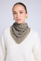 Echarpe Bandana Unisexe 54*54 Arizona En Cachemire - Vert Khaki Noir