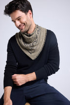 Echarpe Bandana Unisexe 54*54 Arizona En Cachemire - Vert Khaki Noir