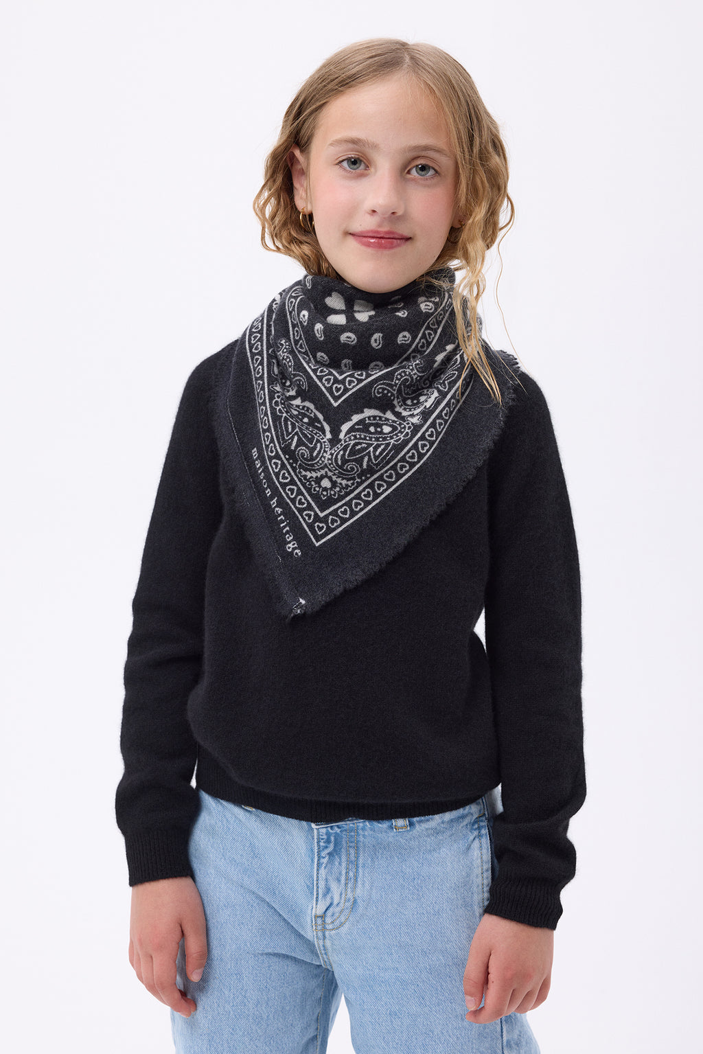 Bandanasjal Cœur Print Small Arizona - Svart Vit - Barn