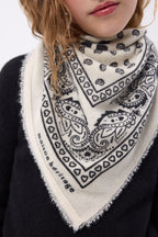 Small Arizona Heart Print Bandana Scarf - White & Black - Kids