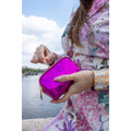 Small Golden Leather Goods - Fuchsia