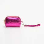 Small Golden Leather Goods - Fuchsia